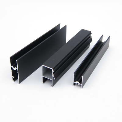 Profil Jendela Aluminium Seri 3825 Hitam Anodized Untuk Pintu Dan Perabotan