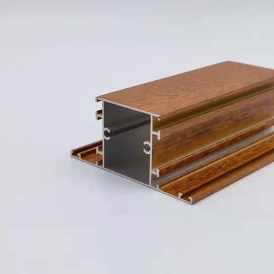 Libya Aljazair Kayu Finish Aluminium Profiles Powder Coated Aluminium Extrusions