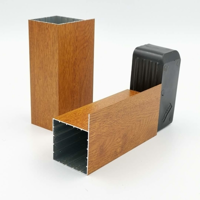 Libya 6063 Profil Aluminium Dapur Wood Grain Powder Coated