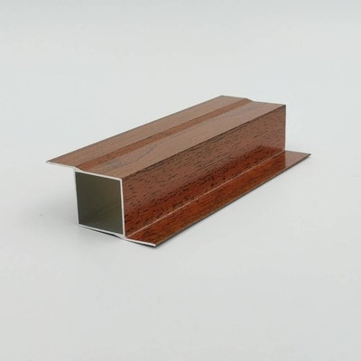 5.8M 5.85M 6M Wood Finish Aluminium Profiles Untuk Lemari Dapur