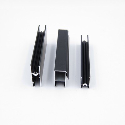 Profil Jendela Aluminium Seri 3825 Hitam Anodized Untuk Pintu Dan Perabotan