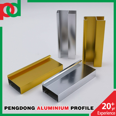 Produsen Foshan Profil Kabinet Dapur Aluminium Glossy Silver Polishing Tinggi