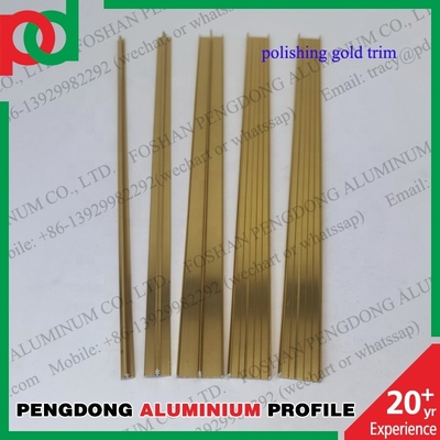 Profil Aluminium Memoles Ubin Tepi Dekoratif Trim Populer Warna Perak Dan Emas
