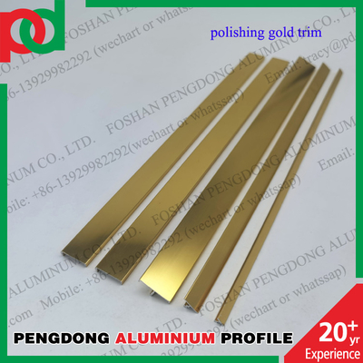 Profil Aluminium Memoles Ubin Tepi Dekoratif Trim Populer Warna Perak Dan Emas