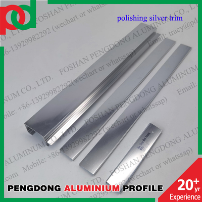 Profil Aluminium Memoles Ubin Tepi Dekoratif Trim Populer Warna Perak Dan Emas