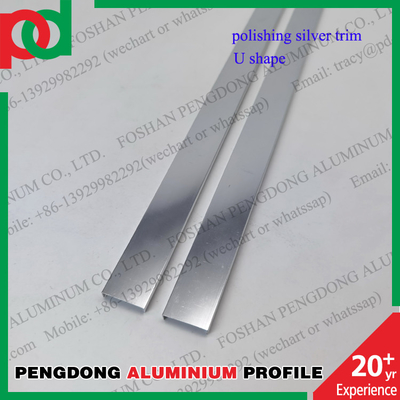 Profil Aluminium Memoles Ubin Tepi Dekoratif Trim Populer Warna Perak Dan Emas