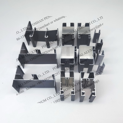 Jendela geser profil aluminium untuk Pantai Gading Perak Anodisasi Dan Powder Coated Perunggu Dan Flashy Grey