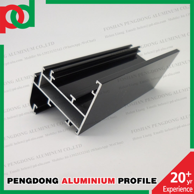 Aluminium Profil Ekstrusi Casement Jendela Pintu Square Tube Disesuaikan Anodizing Champagne Untuk Pasar Ethiopia