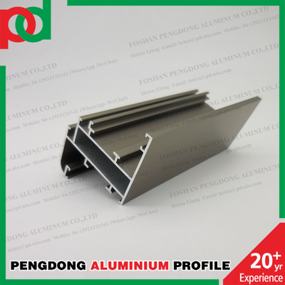 Aluminium Profil Ekstrusi Casement Jendela Pintu Square Tube Disesuaikan Anodizing Champagne Untuk Pasar Ethiopia