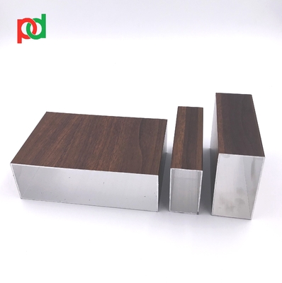 Profil Tabung Aluminium Butir Kayu Extruded Aluminium Rectangular Tubing