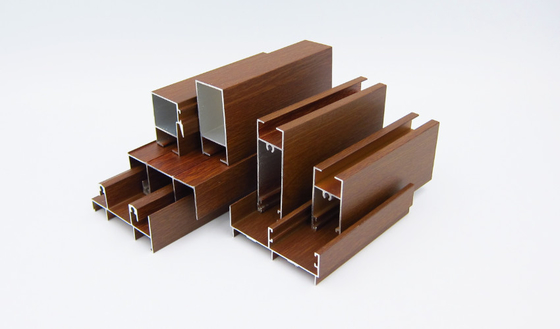 Profil Aluminium Finish Kayu Anodized Untuk Pintu Windows 25 Series