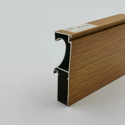 6061 Kayu Finish Aluminium Profiles Door Frame Extrusion Untuk Hotel Villa
