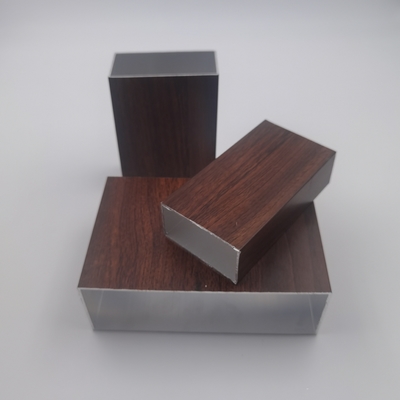 Profil Tabung Aluminium Butir Kayu Extruded Aluminium Rectangular Tubing