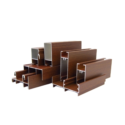 6063 T5 Ekstrusi Aluminium Efek Kayu Untuk Windows Chili Bolivia
