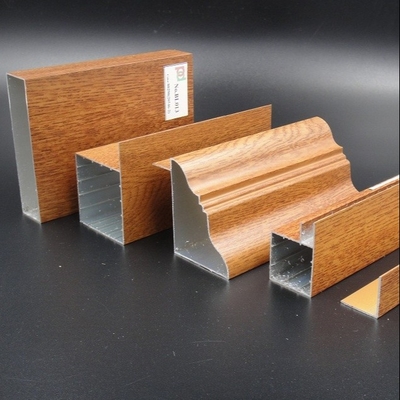 0.4mm Wood Grain Aluminium Profile Heat Insulation Untuk Irak Malaysia