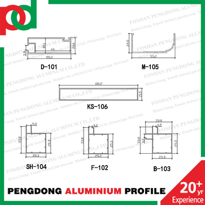 Profil Tepi Aluminium Kabinet Dapur UEA Modern Panjang 6.0M