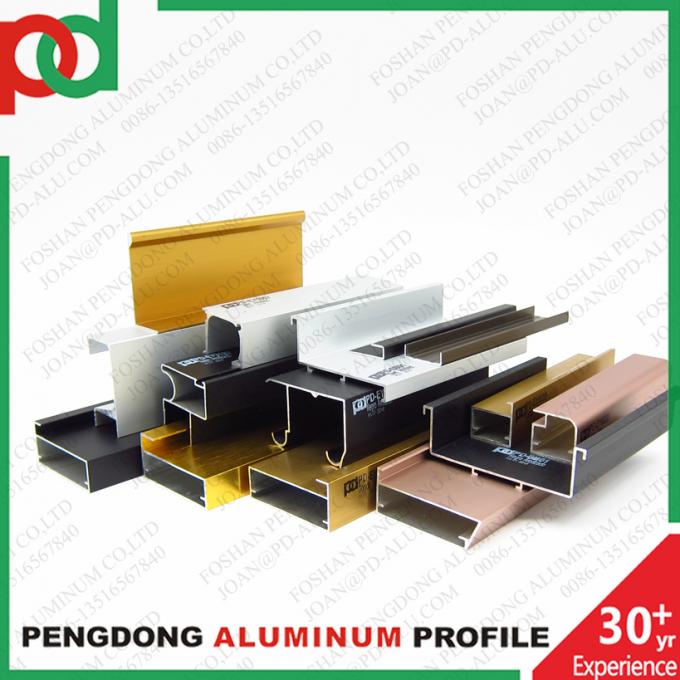 6063 T5 6M Panjang Matt Hitam Anodized Aluminium Profil Sliding Door ...