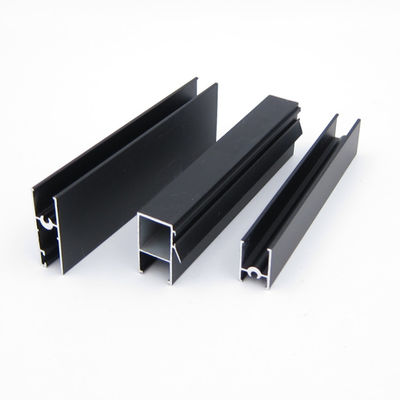 Harga bagus Profil Jendela Aluminium Seri 3825 Hitam Anodized Untuk Pintu Dan Perabotan on line