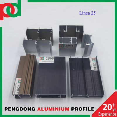 Harga bagus Dilapisi Bubuk Profil Aluminium T5 Panjang 5,8 Meter Untuk Jendela Dan Pintu on line
