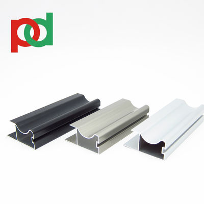 6063 T5 6M Panjang Matt Hitam Anodized Aluminium Profil Sliding Door Frame Untuk Kayu Kabinet Gandum Lemari Pakaian