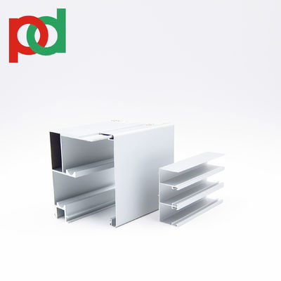 Harga bagus Kantor Shopmall Profil pintu kaca tempered aluminium Single Track Double Rail Pintu geser on line