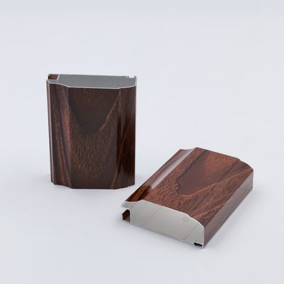 Harga bagus Wood Grain 6063 T5 Aluminium Handle Profile Untuk Lemari Dapur on line
